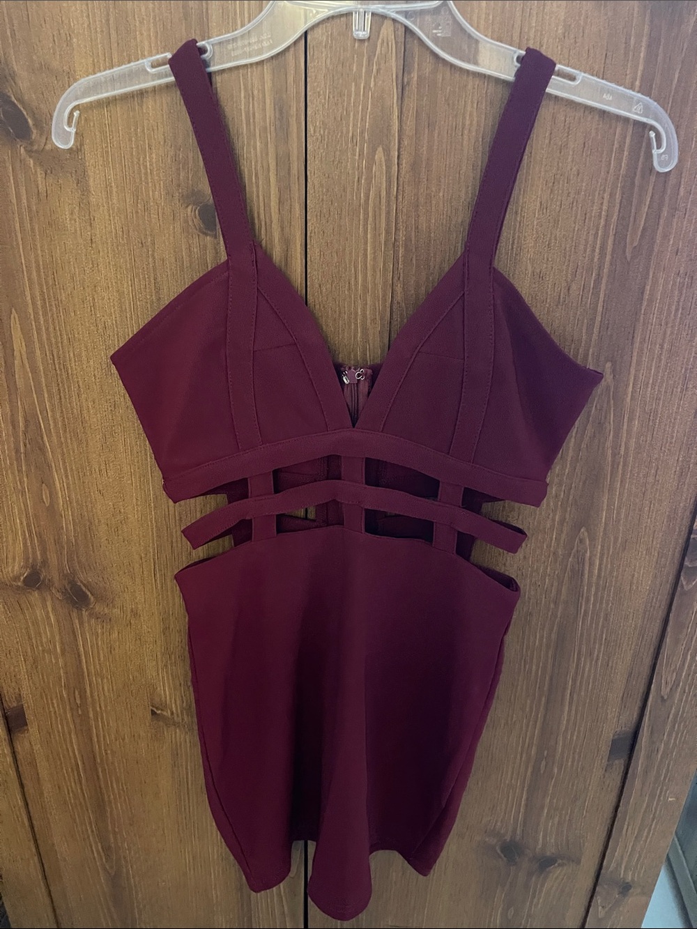 Tobi Strappy Cutout Mini Dress in Wine